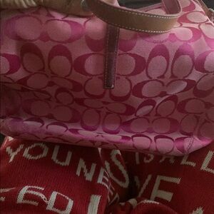 Coach Pink Signature Tote Bag